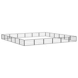 24-Panel Dog Playpen Black 100x50 cm Powder-coated Steel