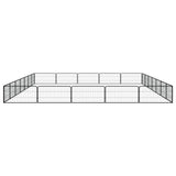 24-Panel Dog Playpen Black 100x50 cm Powder-coated Steel