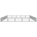 24-Panel Dog Playpen Black 100x50 cm Powder-coated Steel - Top-Down View