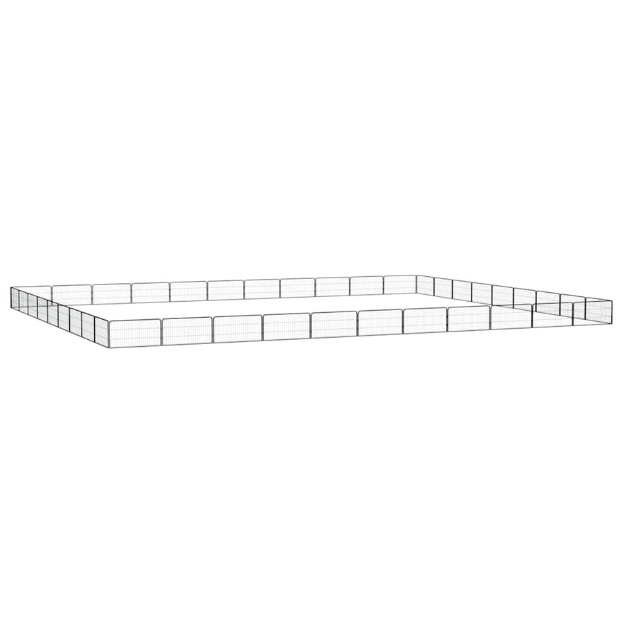 40-Panel Dog Playpen Black 100x50 cm Powder-coated Steel