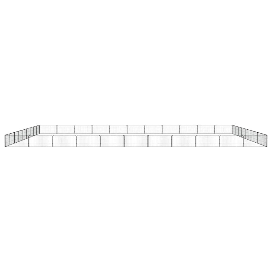 40-Panel Dog Playpen Black 100x50 cm Powder-coated Steel