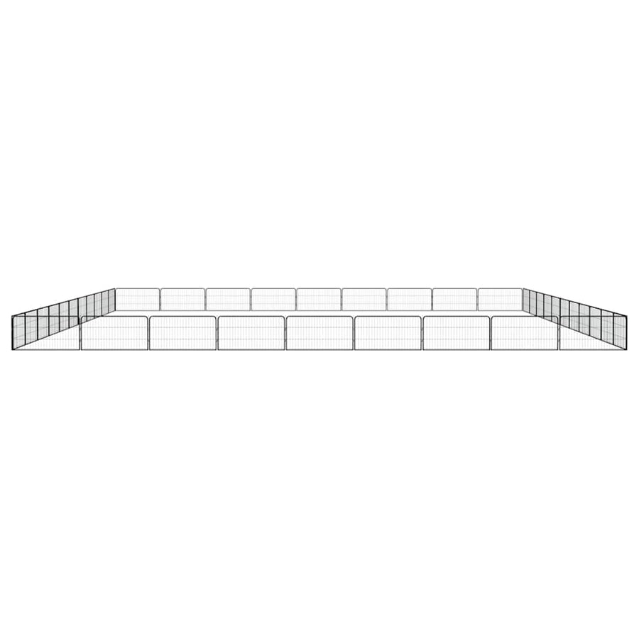 40-Panel Dog Playpen Black 100x50 cm Powder-coated Steel