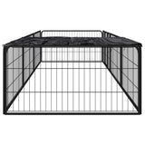 8-Panel Dog Playpen Black 100x50 cm Powder-coated Steel