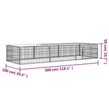 8-Panel Dog Playpen Black 100x50 cm Powder-coated Steel - Rear View