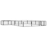 16-Panel Dog Playpen Black 100x50 cm Powder-coated Steel