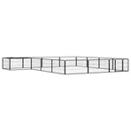 16-Panel Dog Playpen Black 100x50 cm Powder-coated Steel