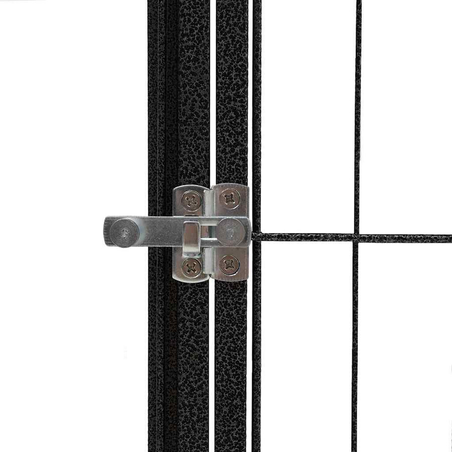16-Panel Dog Playpen Black 100x50 cm Powder-coated Steel