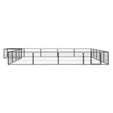 20-Panel Dog Playpen Black 100x50 cm Powder-coated Steel