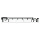 24-Panel Dog Playpen Black 100x50 cm Powder-coated Steel - Front View