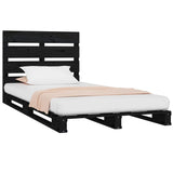 Bed Frame without Mattress Black 100x200 cm Solid Wood Pine - Top-Down View