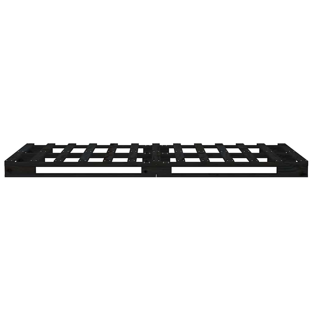 Bed Frame without Mattress Black 100x200 cm Solid Wood Pine