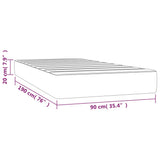 Pocket Spring Bed Mattress Medium Black 90x190x20 cm Fabric - Close-Up Angle
