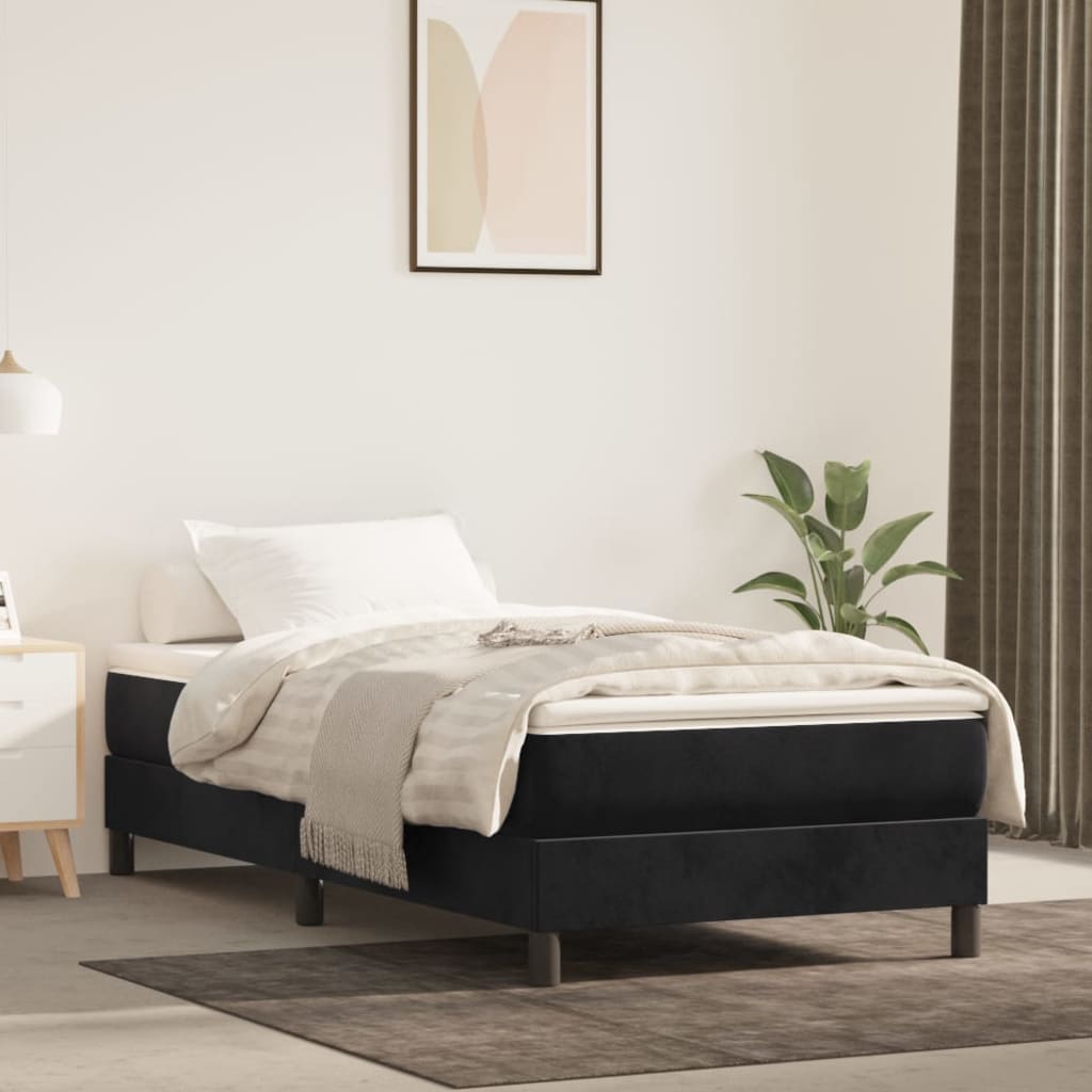 Pocket Spring Bed Mattress Medium Black 90x190x20 cm Velvet