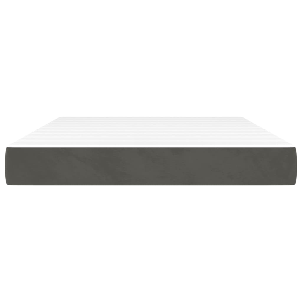Pocket Spring Bed Mattress Medium Dark Grey 137x190x20 cm Double Velvet