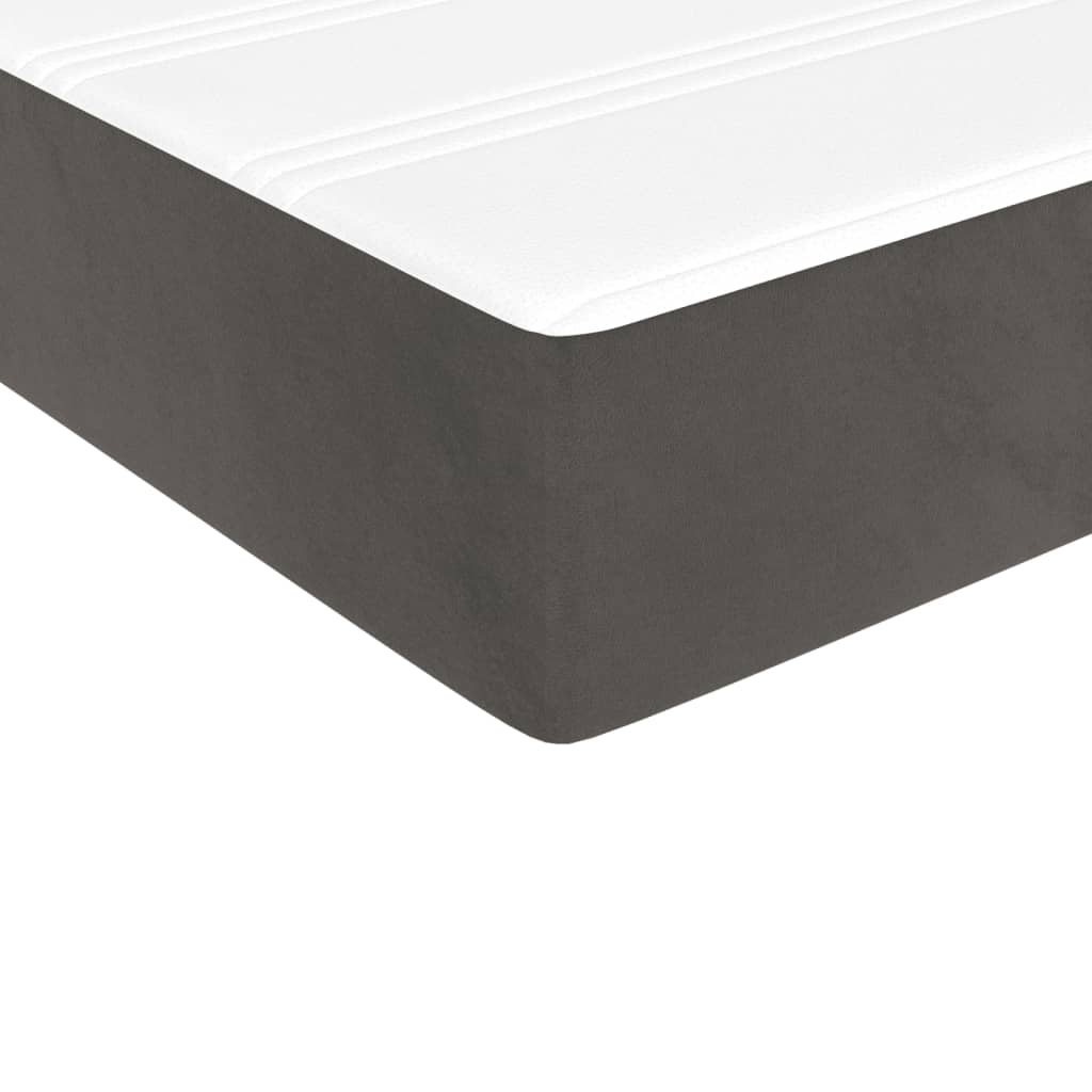 Pocket Spring Bed Mattress Medium Dark Grey 137x190x20 cm Double Velvet