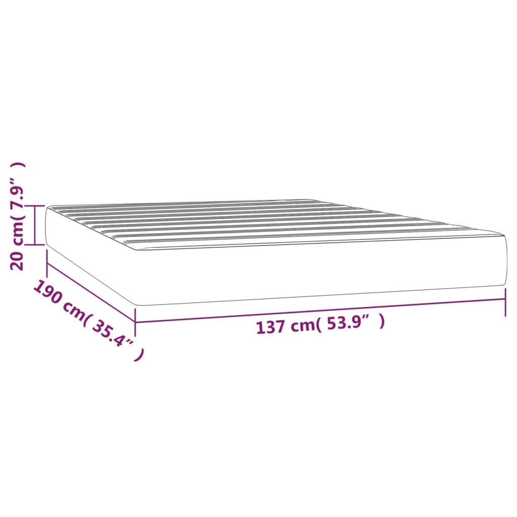 Pocket Spring Bed Mattress Medium Dark Grey 137x190x20 cm Double Velvet