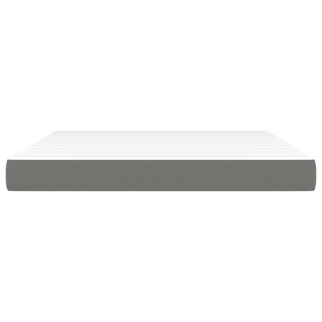 Pocket Spring Bed Mattress Medium Dark Grey 152x203x20 cm Queen Fabric