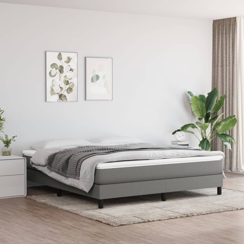 Pocket Spring Bed Mattress Medium Dark Grey 152x203x20 cm Queen Fabric