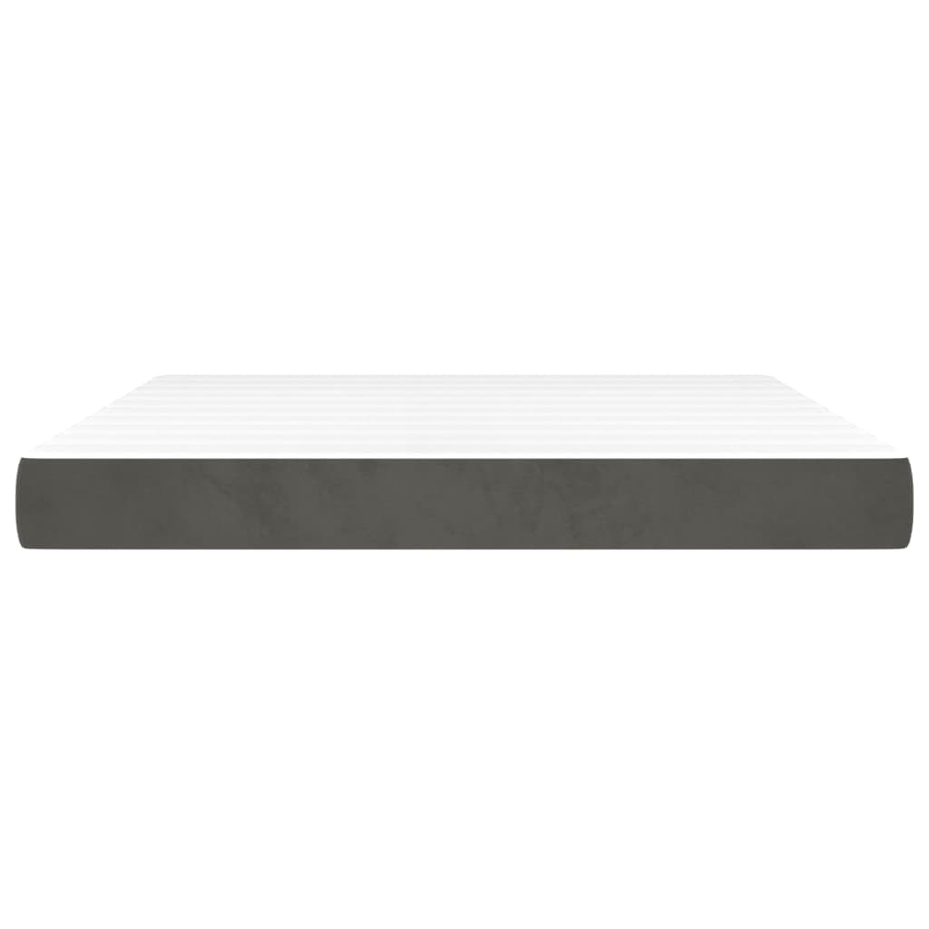Pocket Spring Bed Mattress Medium Dark Grey 152x203x20 cm Queen Velvet