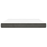 Pocket Spring Bed Mattress Medium Dark Grey 152x203x20 cm Queen Velvet - Side View