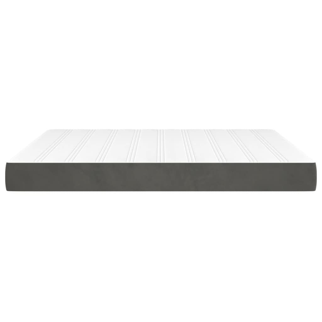 Pocket Spring Bed Mattress Medium Dark Grey 152x203x20 cm Queen Velvet