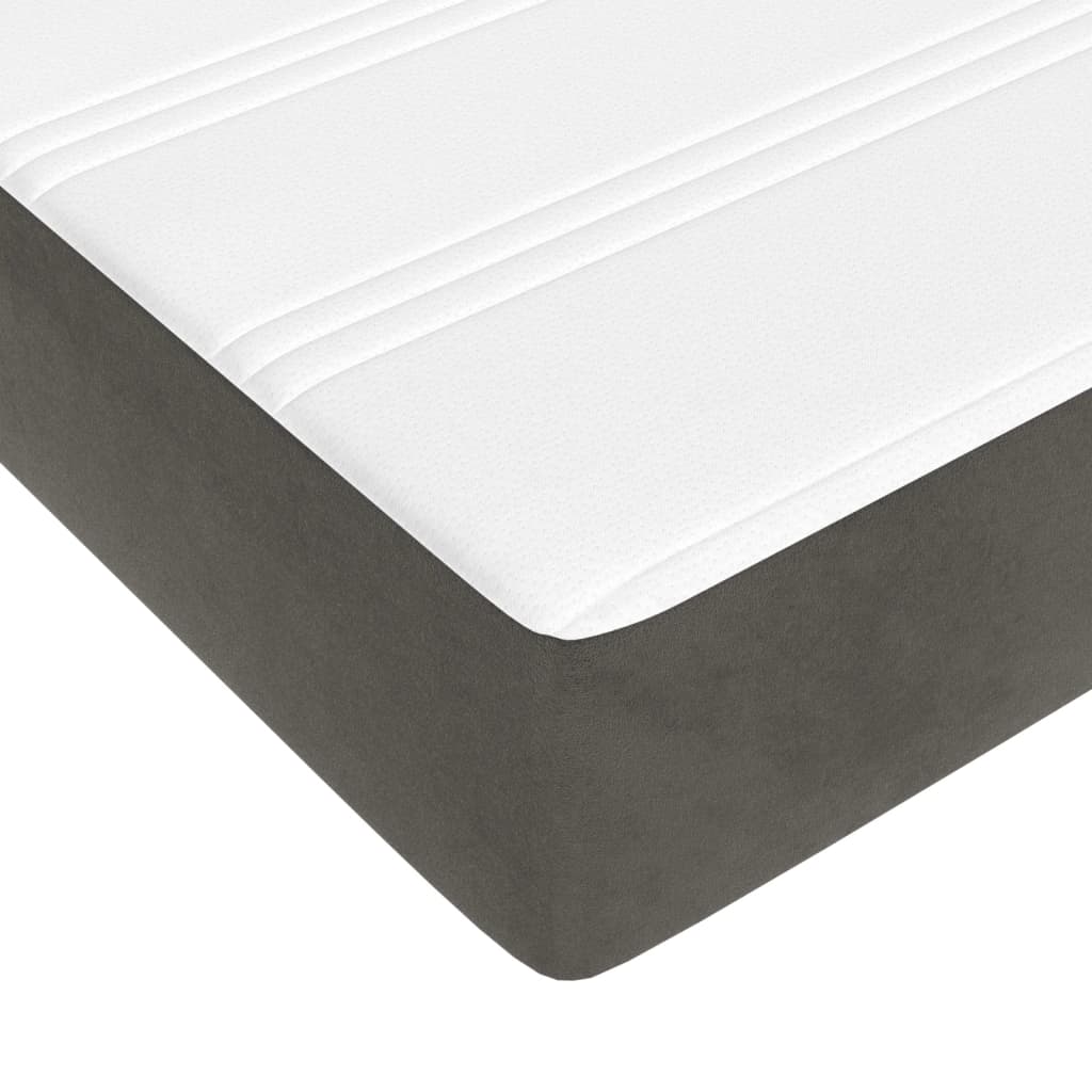 Pocket Spring Bed Mattress Medium Dark Grey 152x203x20 cm Queen Velvet