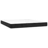 Pocket Spring Bed Mattress Medium Black 153x203x20 cm Queen Size Velvet - Front View