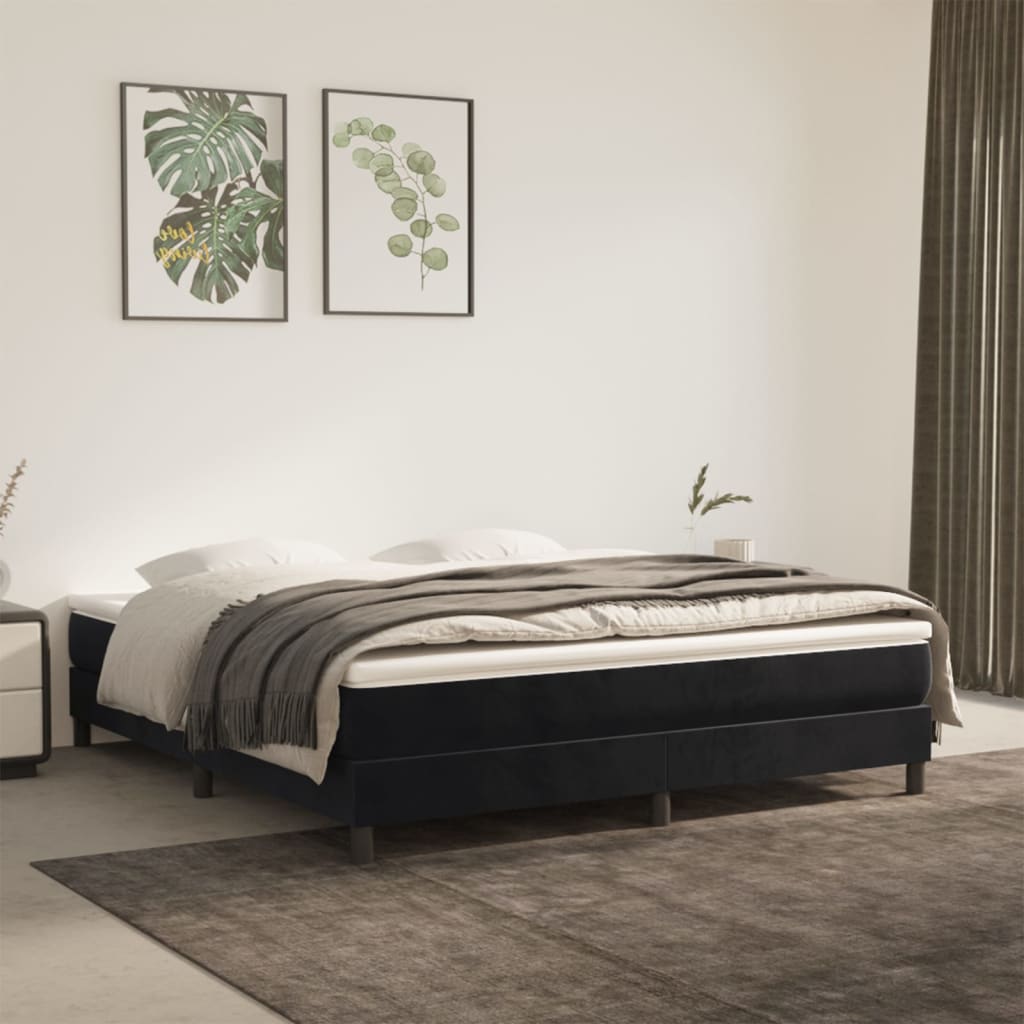 Pocket Spring Bed Mattress Medium Black 153x203x20 cm Queen Size Velvet