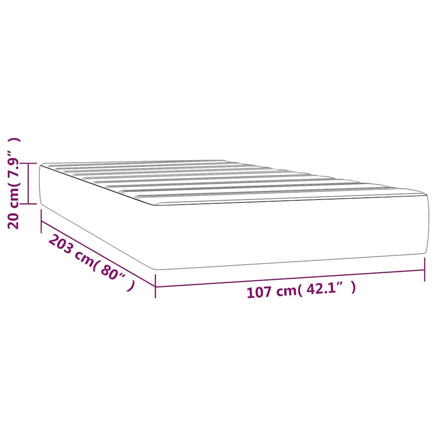 Pocket Spring Bed Mattress Medium Dark Grey 107x203x20 cm King Single