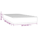 Pocket Spring Bed Mattress Medium Dark Grey 107x203x20 cm Super Single Velvet - Close-Up Angle