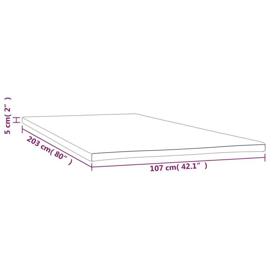 Mattress Topper 107x203x5 cm King Single