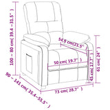 Recliner Chair Dark Grey Fabric - Extra Image