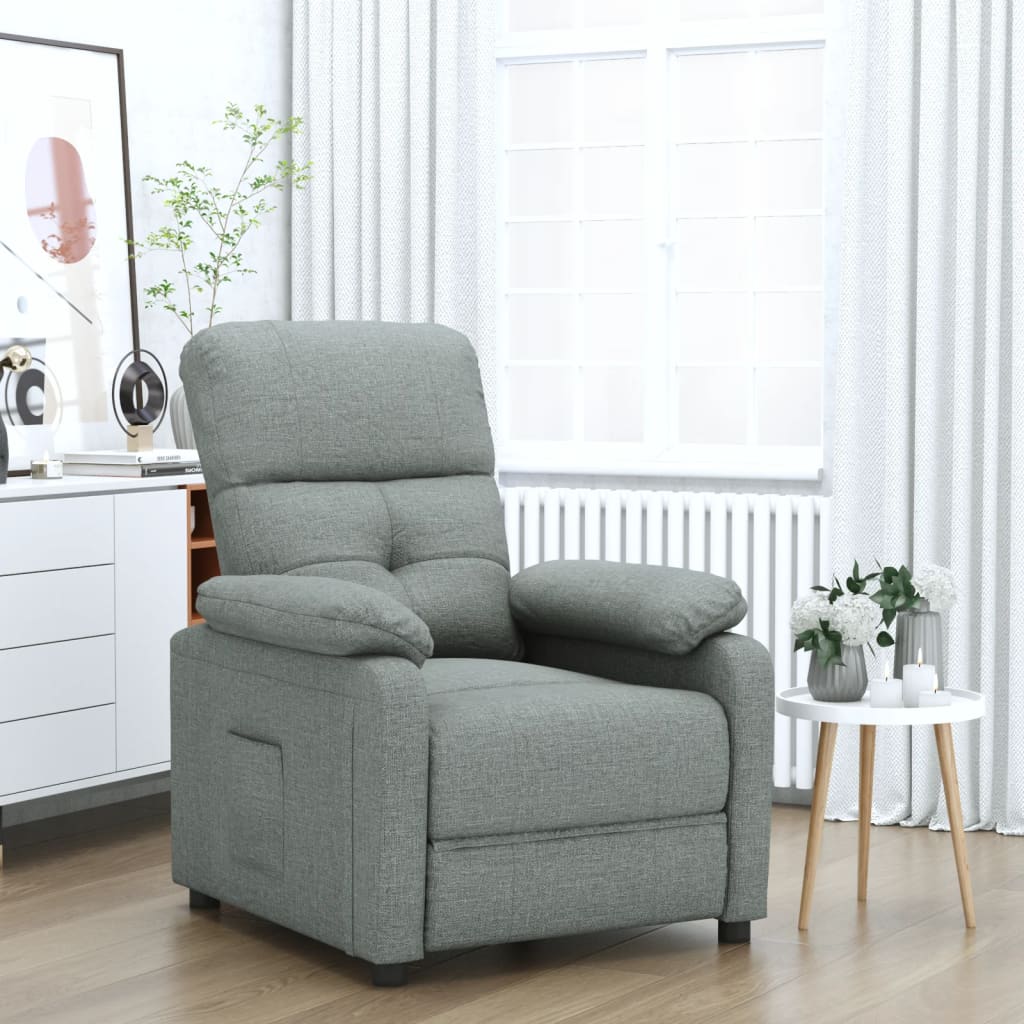 Recliner Chair Dark Grey Fabric