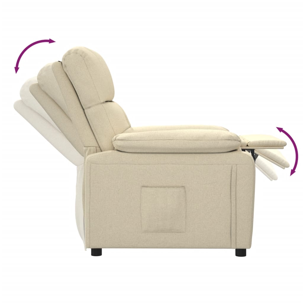 Recliner Chair Cream Fabric