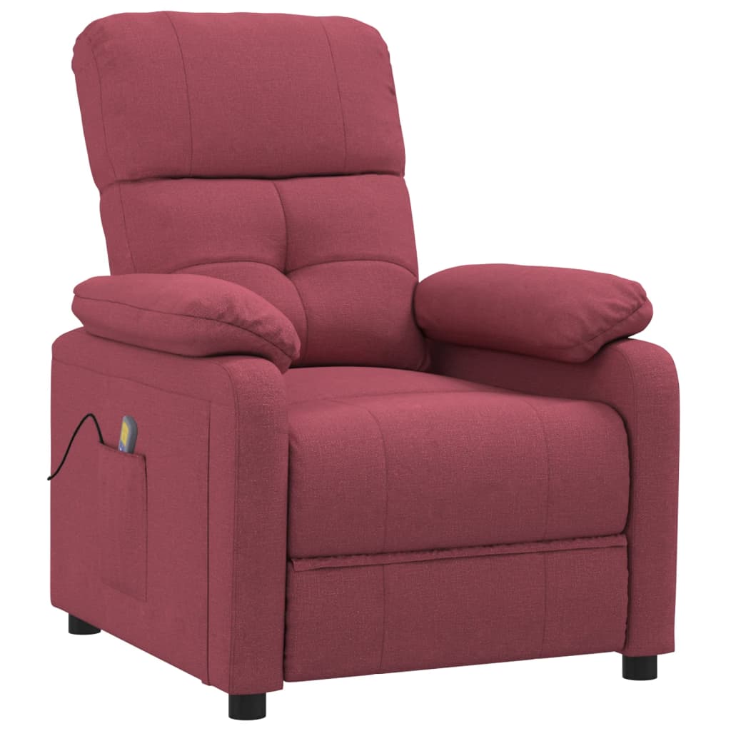 Massage Chair Wine Red Fabric