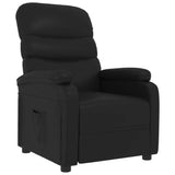 Recliner Chair Black Faux Leather - Front View