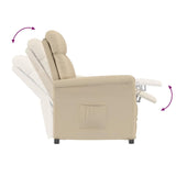 Armchair Cream 96.5 x 70.5 x 95 cm Micro Fiber - Close-Up Angle