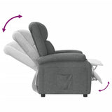 Recliner Chair Dark Grey Fabric - Rear View