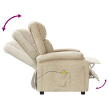 Massage Chair Cream Fabric - Rear View