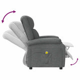 Massage Chair Dark Grey Fabric - Rear View