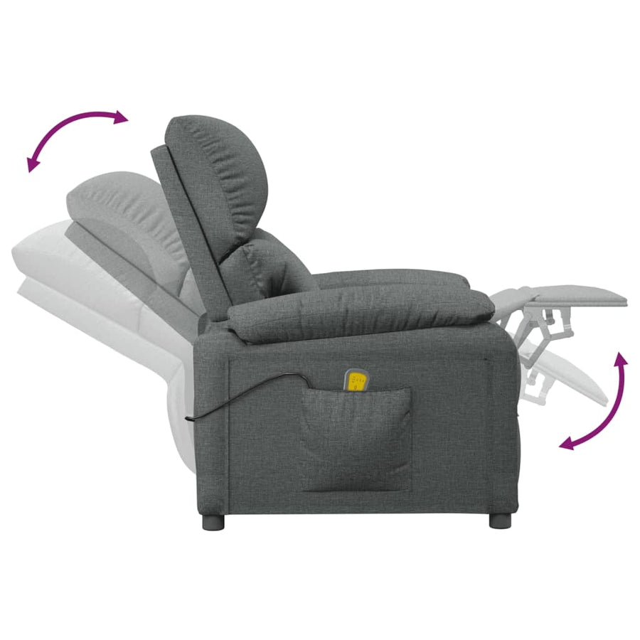 Massage Chair Dark Grey Fabric