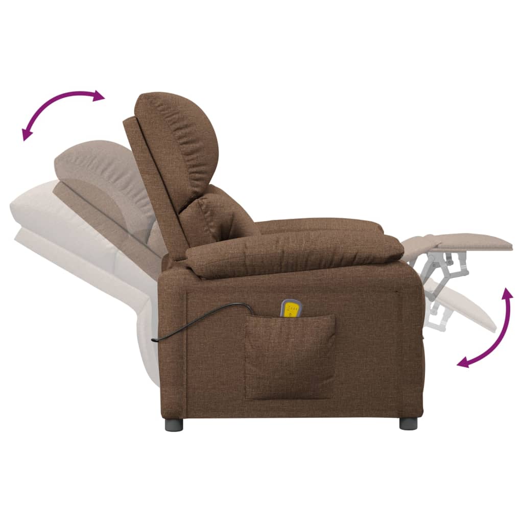 Massage Chair Brown Fabric