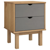 Bedside Cabinet OTTA Brown&Grey 45x39x57 cm Solid Wood Pine