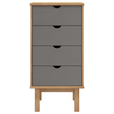 Drawer Cabinet OTTA Brown&Grey 45x39x90cm Solid Wood Pine - Side View