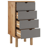 Drawer Cabinet OTTA Brown&Grey 45x39x90cm Solid Wood Pine - Top-Down View