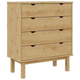 Drawer Cabinet OTTA 76.5x39.5x90cm Solid Wood Pine