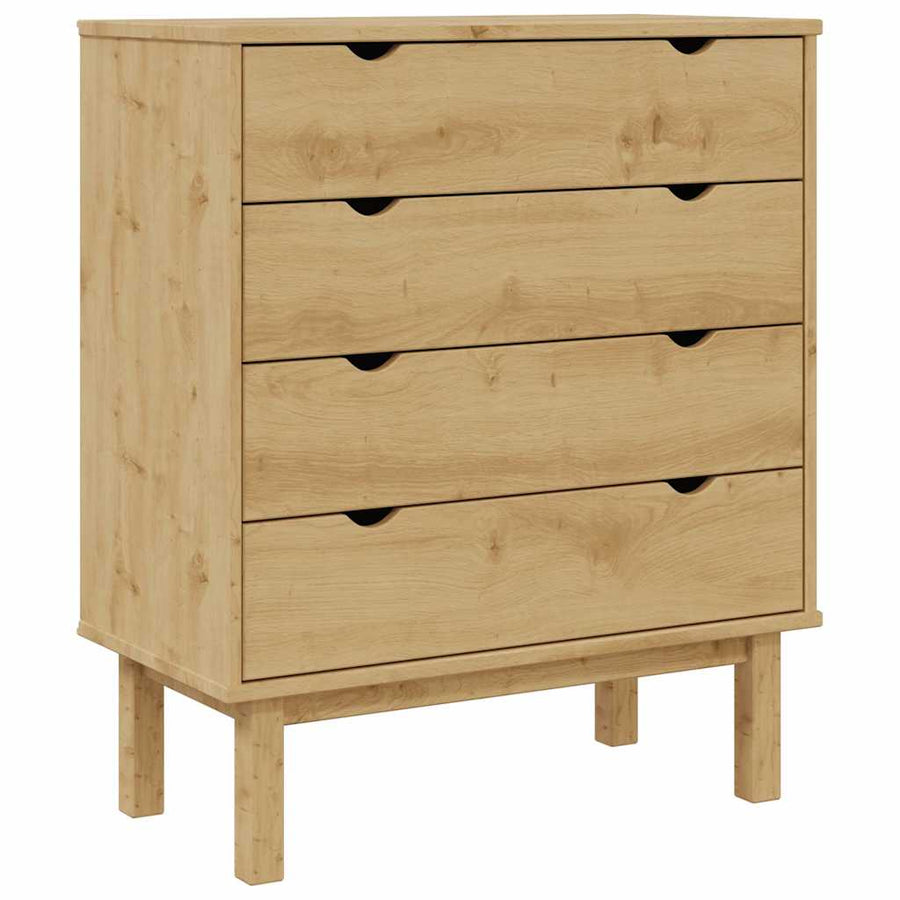 Drawer Cabinet OTTA 76.5x39.5x90cm Solid Wood Pine