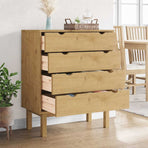 Drawer Cabinet OTTA 76.5x39.5x90cm Solid Wood Pine