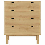 Drawer Cabinet OTTA 76.5x39.5x90cm Solid Wood Pine
