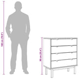 Drawer Cabinet OTTA 76.5x39.5x90cm Solid Wood Pine
